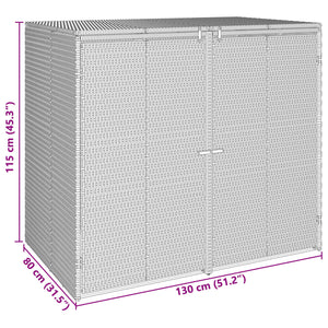 Mülltonnenbox Schwarz 2er-Set Polyethylen