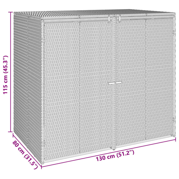 Mülltonnenbox Schwarz 2er-Set Polyethylen