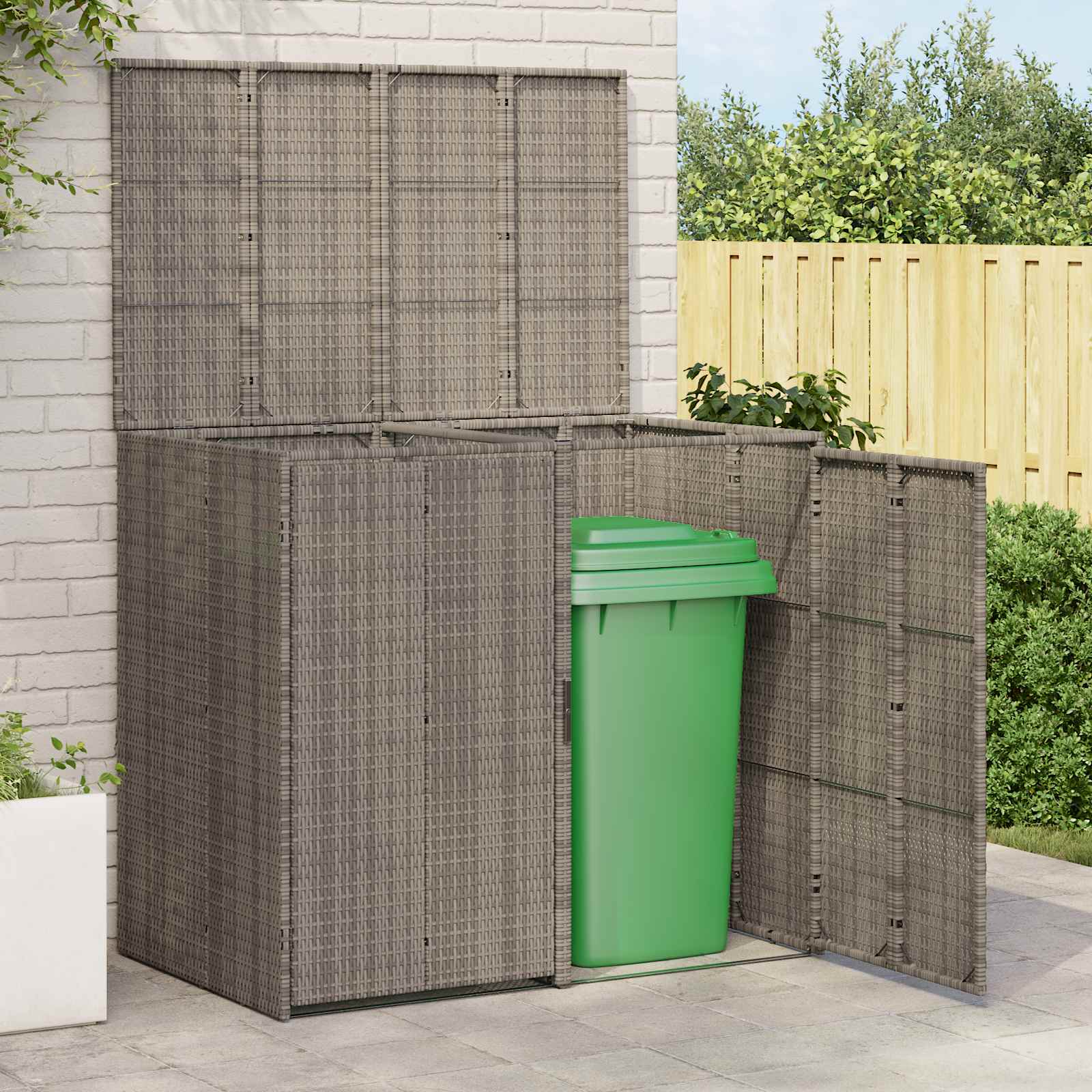 Mülltonnenbox 2er Set Grau Polyethylen
