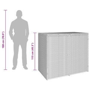 Mülltonnenbox 2er Set Grau Polyethylen
