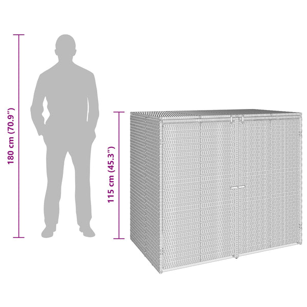 Mülltonnenbox 2er Set Grau Polyethylen