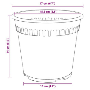 Blumentöpfe Ziegelrot 6 Stk. Ø 17cm