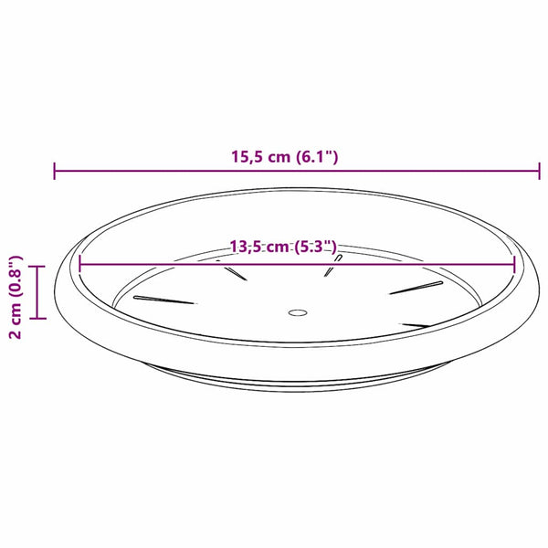 Schwarze Blumentöpfe, 6er-Set, Ø 17cm