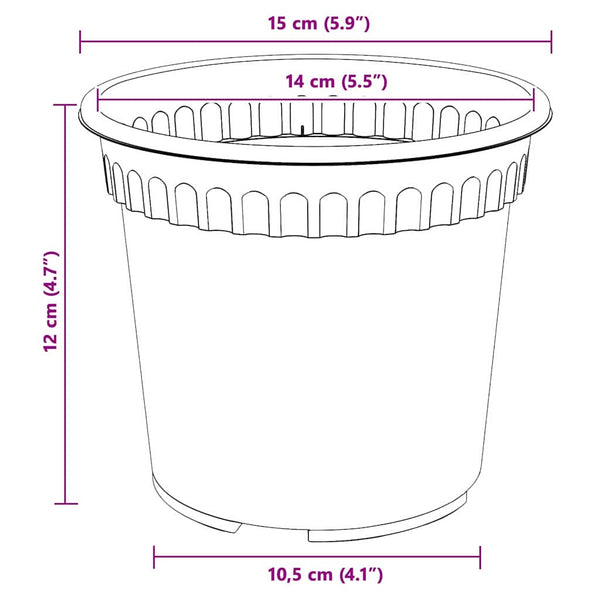 Blumentöpfe Ziegelrot 15 cm, 24 Stk.