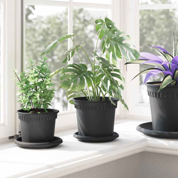 Blumentöpfe Schwarz Ø 15cm, 24er Set