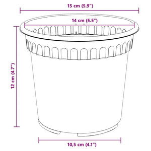 Blumentöpfe Schwarz Ø 15cm, 24er Set