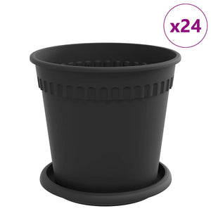Blumentöpfe Schwarz 17 cm, 24er Set