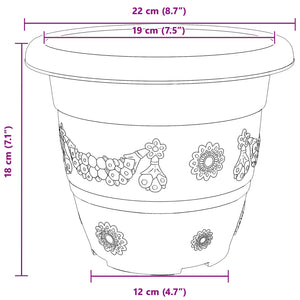 Blumentöpfe Ziegelrot 6 Stk. Ø 22cm