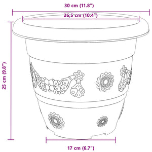 Blumentöpfe Ziegelrot 6 Stk. Ø 30cm
