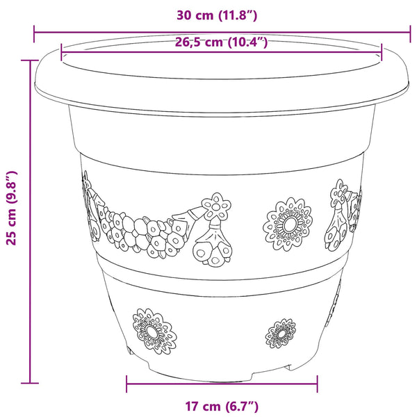 Blumentöpfe Ziegelrot 6 Stk. Ø 30cm
