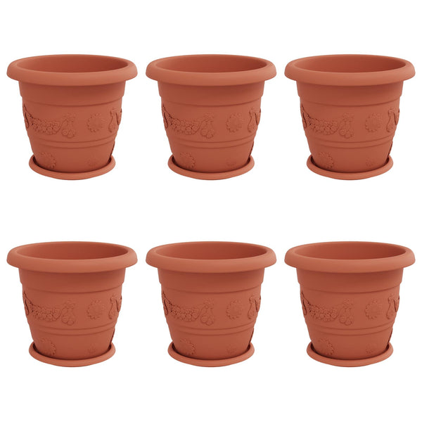 Blumentöpfe 6er Set Ziegelrot 34 cm