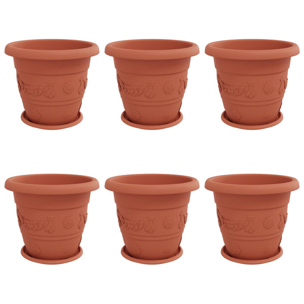 Blumentöpfe 6er Set Ziegelrot Ø 39cm