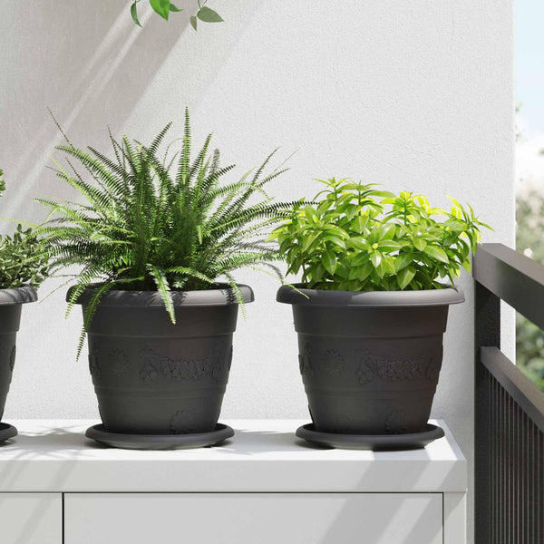 Blumentöpfe Schwarz 6 Stk. Ø 22cm