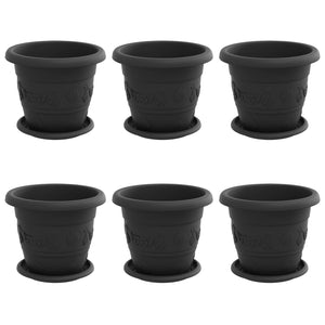 Blumentöpfe Schwarz 6 Stk. Ø 22cm