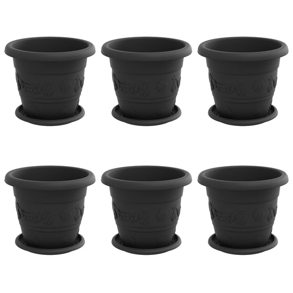 Blumentöpfe Schwarz 6 Stk. Ø 22cm