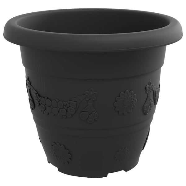 Schwarze Blumentöpfe 6er-Set, Ø 26cm