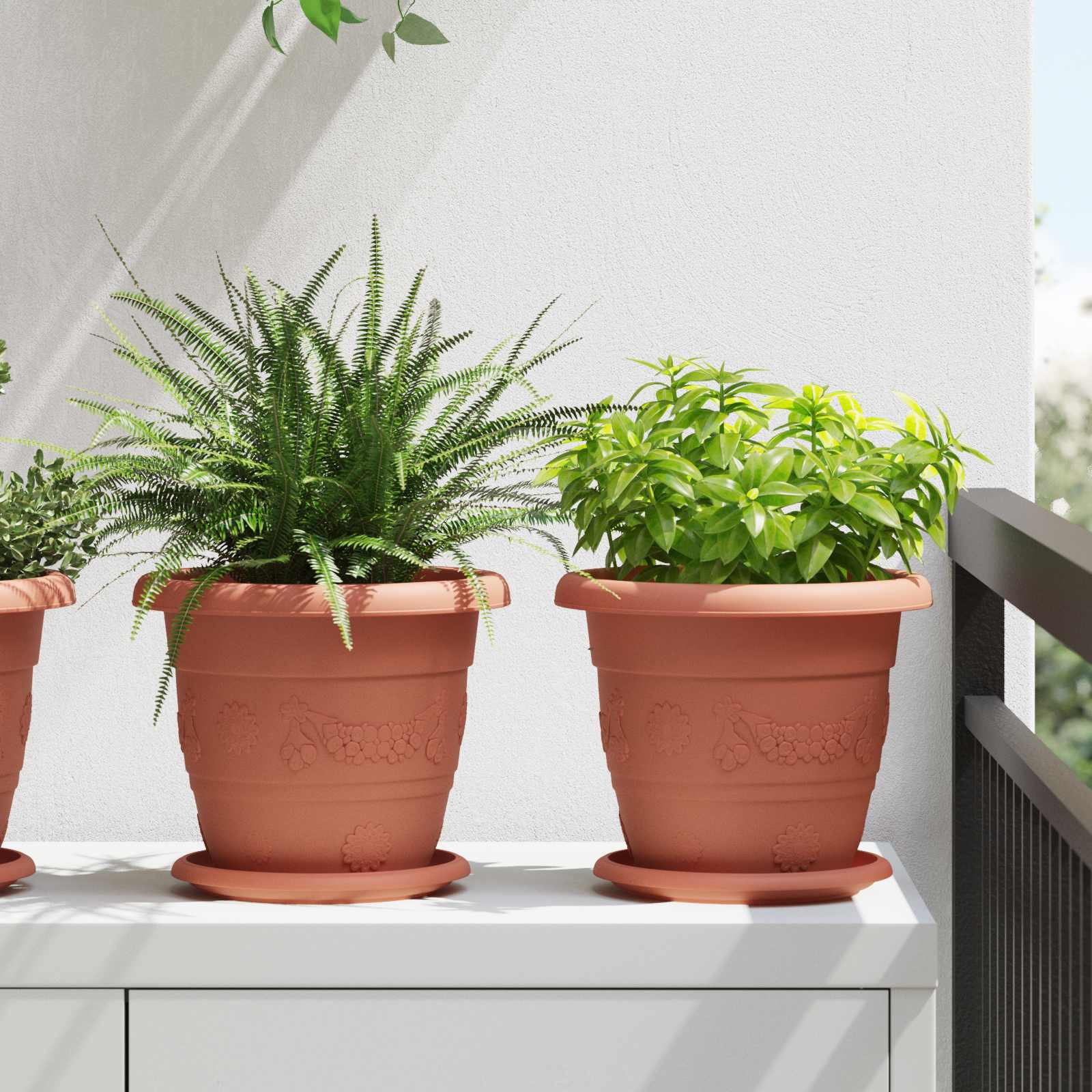 Blumentöpfe Ziegelrot 24er Set Ø22cm