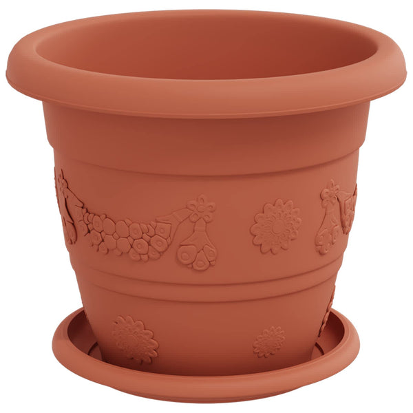 Blumentöpfe Ziegelrot 24er Set Ø22cm