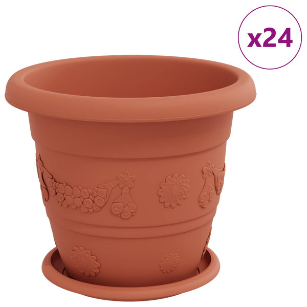 Blumentöpfe Ziegelrot 24er Set Ø 26cm