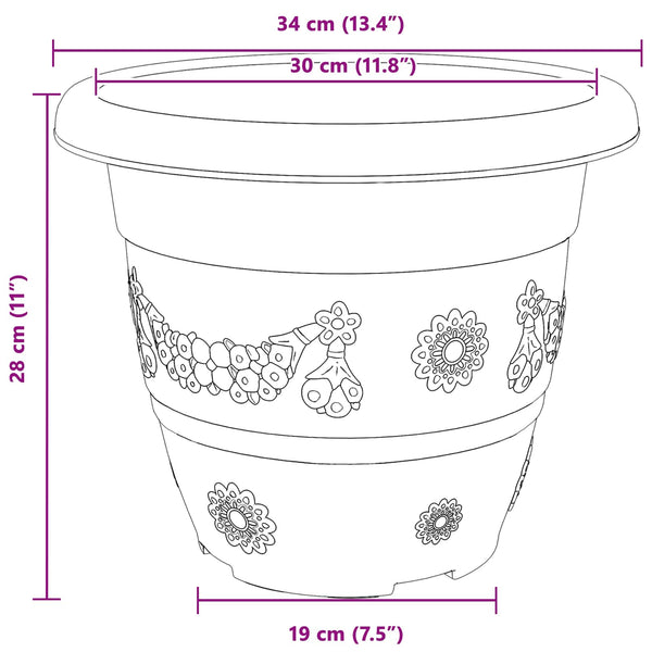 Blumentöpfe Ziegelrot 34x28cm, 24er Set