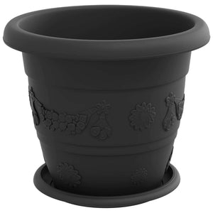 Schwarze Blumentöpfe, 24er Set, Ø 26cm