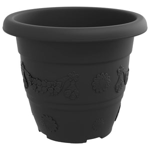 Schwarze Blumentöpfe, 24er Set, Ø 26cm