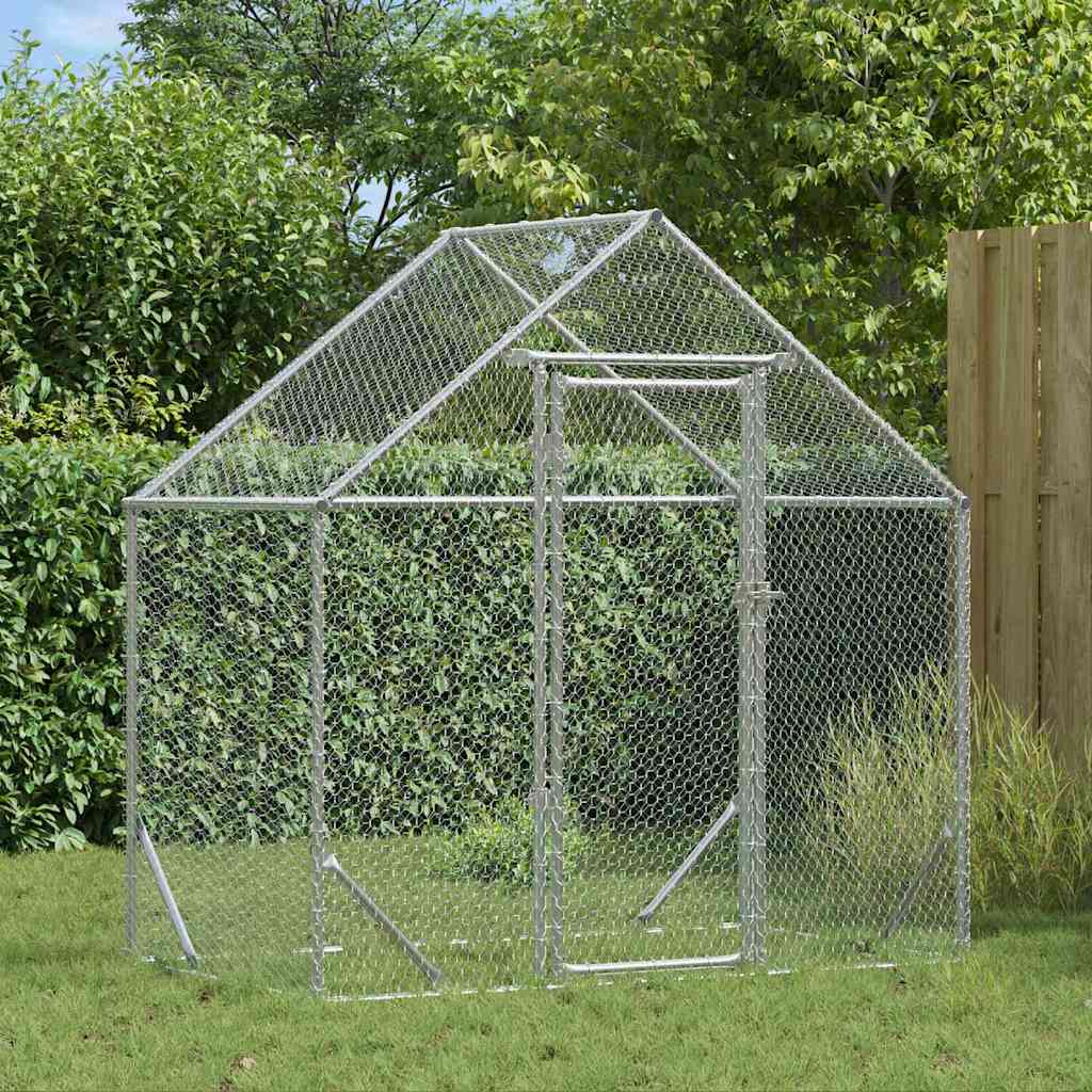 Hühnerkäfig Silber Verzinkter Stahl 170x100x177cm