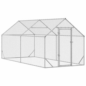 Hühnerkäfig Silber 200x170x177cm
