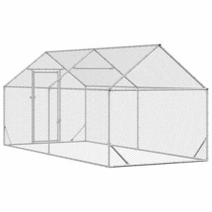 Hühnerkäfig Silber 200x170x177cm