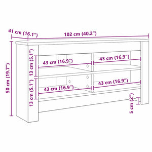Meuble TV d'angle vidaXL en aggloméré coloris chêne Sonoma 102 x 40,5 x 45 cm