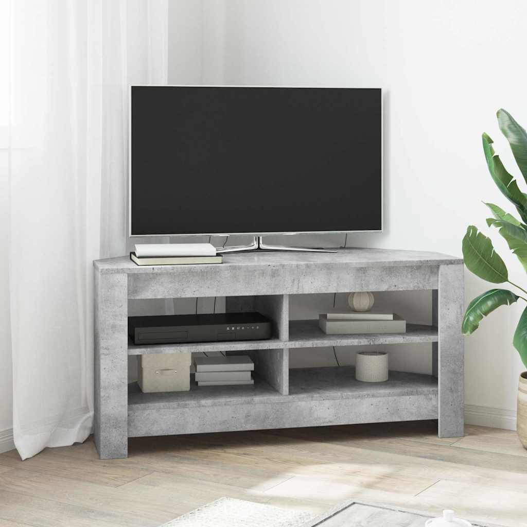 Eck-TV-Schrank, Betongrau, 102 cm