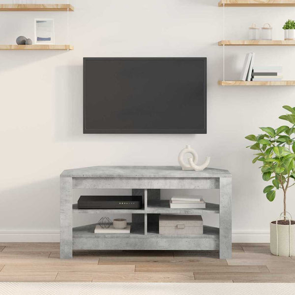 Eck-TV-Schrank, Betongrau, 102 cm