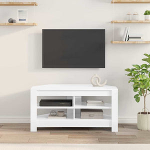 Eck-TV-Schrank Weiß Hochglanz
