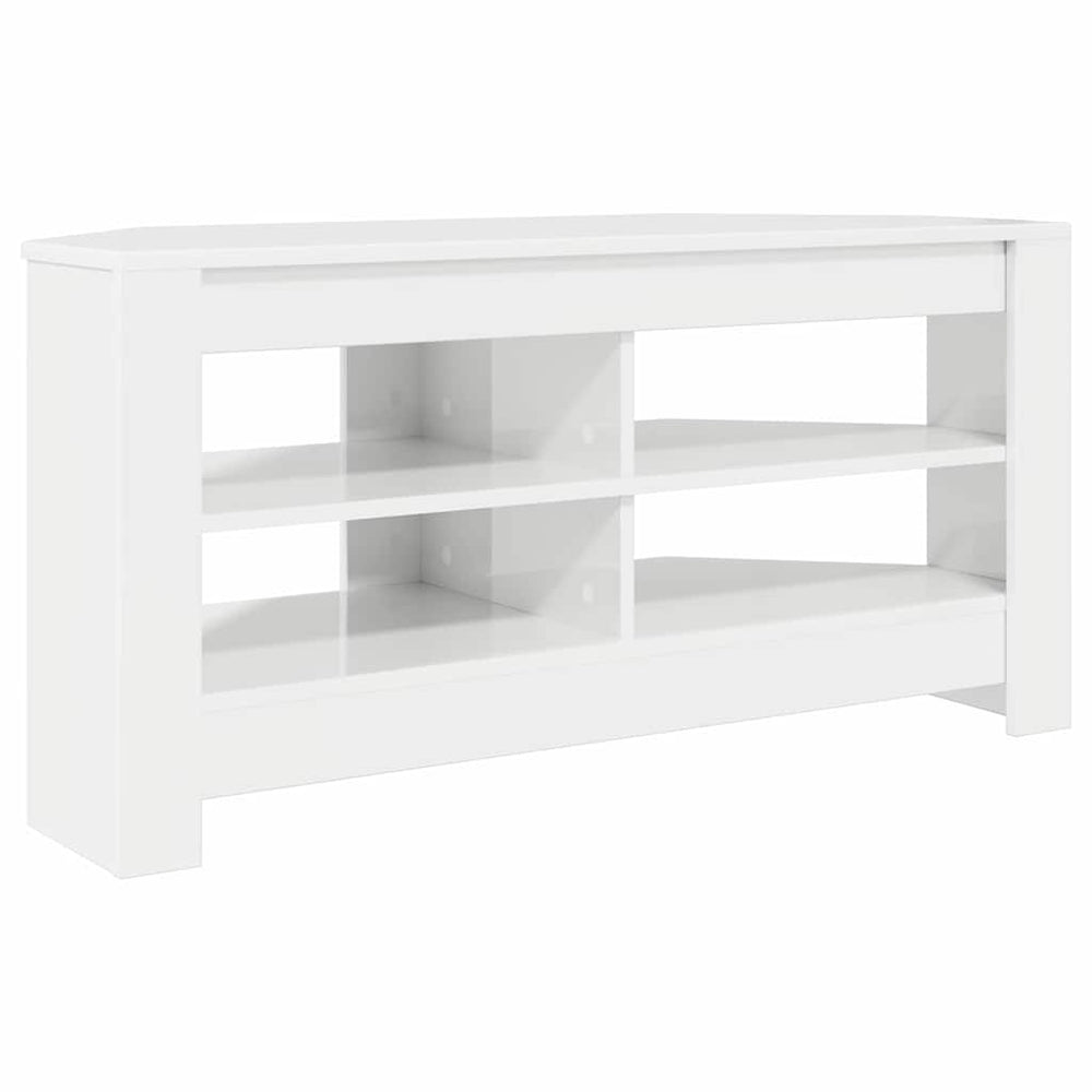 Eck-TV-Schrank Weiß Hochglanz