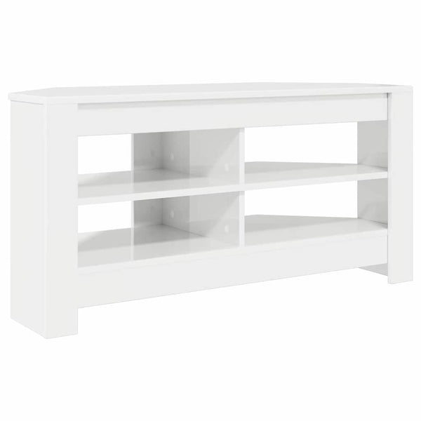 Eck-TV-Schrank Weiß Hochglanz