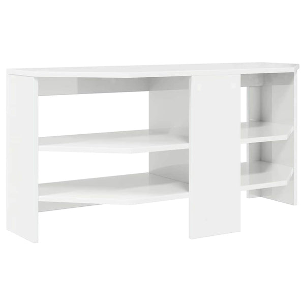 Eck-TV-Schrank Weiß Hochglanz