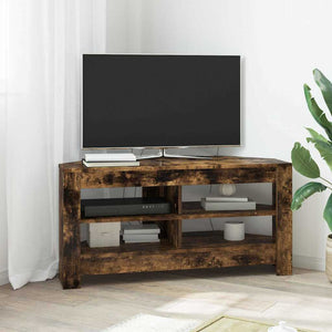 Meuble TV d'angle vidaXL Chêne fumé 102 x 40,5 x 45 cm Bois d'ingénierie