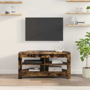 Meuble TV d'angle vidaXL Chêne fumé 102 x 40,5 x 45 cm Bois d'ingénierie