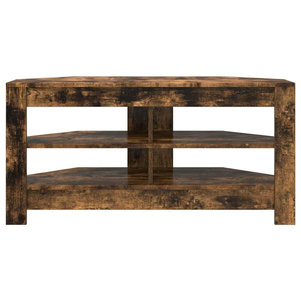Meuble TV d'angle vidaXL Chêne fumé 102 x 40,5 x 45 cm Bois d'ingénierie