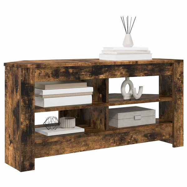 Meuble TV d'angle vidaXL Chêne fumé 102 x 40,5 x 45 cm Bois d'ingénierie