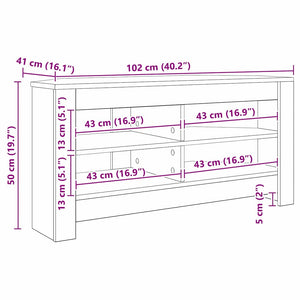 Meuble TV d'angle vidaXL Chêne fumé 102 x 40,5 x 45 cm Bois d'ingénierie
