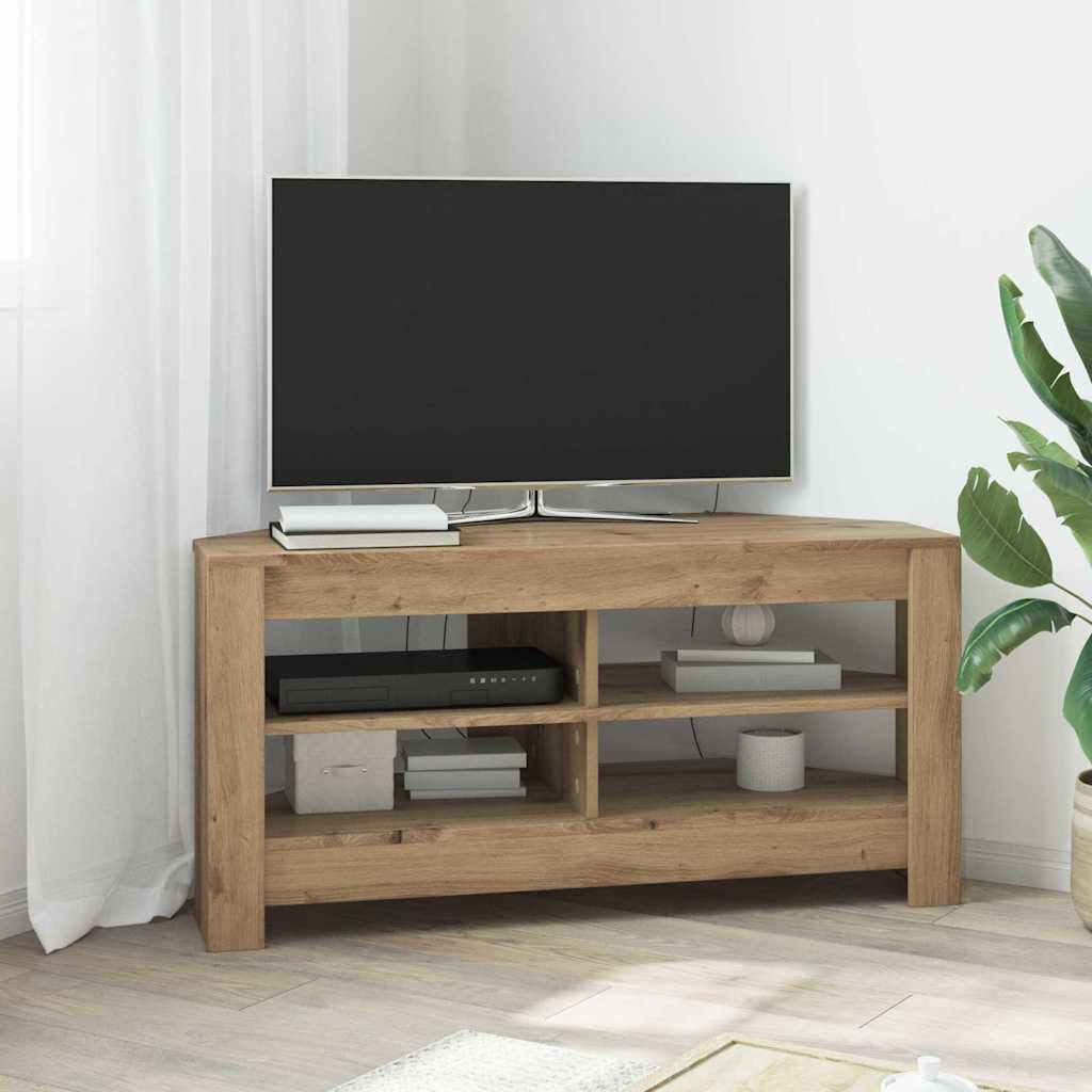 vidaXL Meuble TV d'angle chêne artisanal 102 x 40,5 x 45 cm bois d'ingénierie