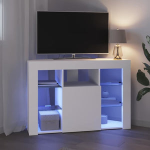 Weiße Eck LED TV-Schrank Wandmontage