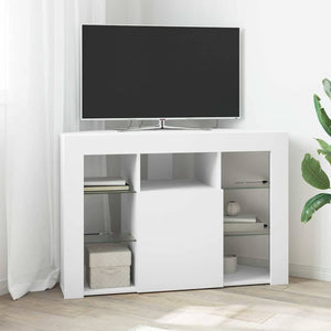 Weiße Eck LED TV-Schrank Wandmontage