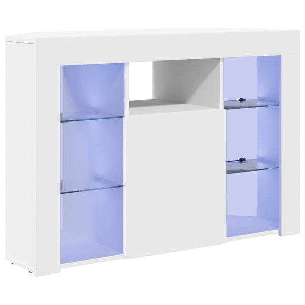 Weiße Eck LED TV-Schrank Wandmontage