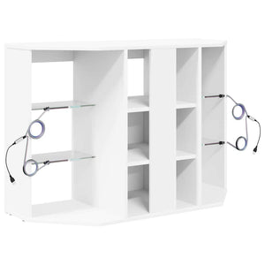 Weiße Eck LED TV-Schrank Wandmontage