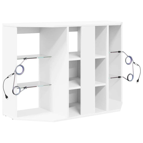 Weiße Eck LED TV-Schrank Wandmontage