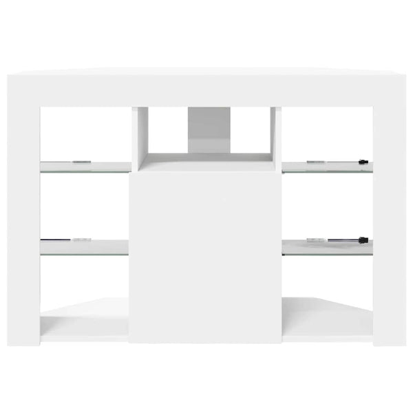 Weiße Eck LED TV-Schrank Wandmontage