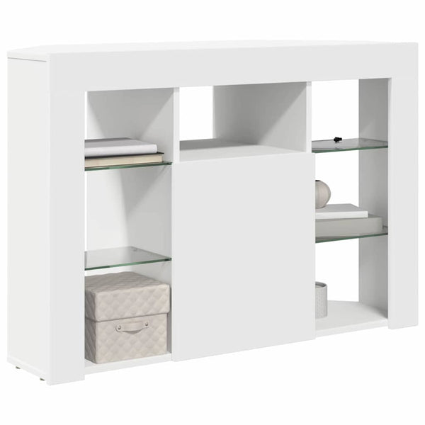 Weiße Eck LED TV-Schrank Wandmontage