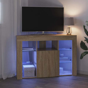 Meuble TV d'angle à LED vidaXL Chêne Sonoma 100x40x68cm Bois d'ingénierie
